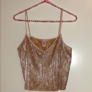Victoria’s Secret gold foil pajama Top M